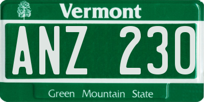 VT license plate ANZ230