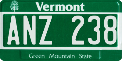 VT license plate ANZ238