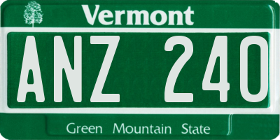 VT license plate ANZ240