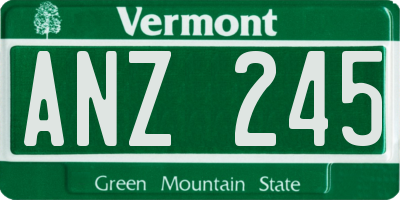 VT license plate ANZ245