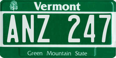 VT license plate ANZ247