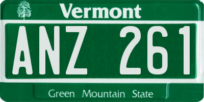 VT license plate ANZ261