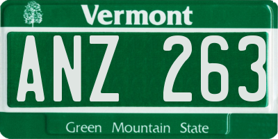 VT license plate ANZ263