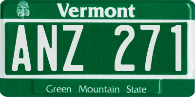 VT license plate ANZ271