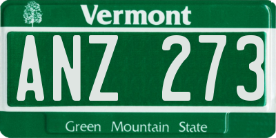 VT license plate ANZ273