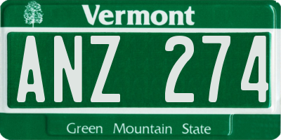 VT license plate ANZ274