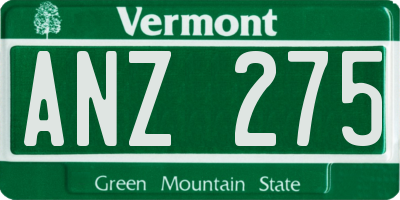 VT license plate ANZ275