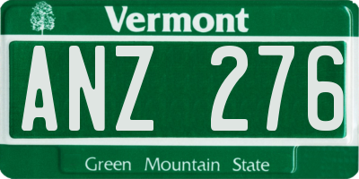 VT license plate ANZ276