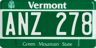 VT license plate ANZ278