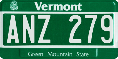 VT license plate ANZ279