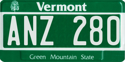 VT license plate ANZ280