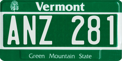VT license plate ANZ281