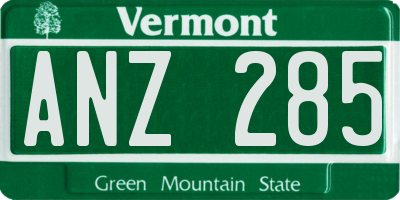 VT license plate ANZ285