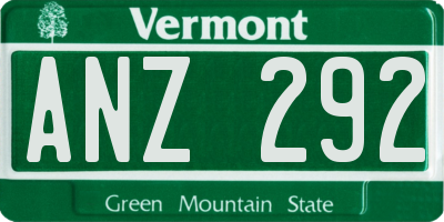 VT license plate ANZ292