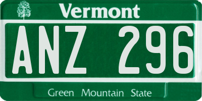 VT license plate ANZ296