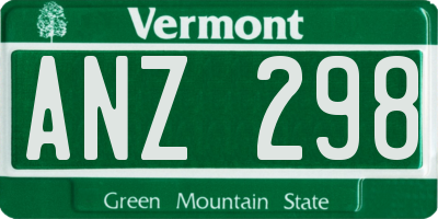 VT license plate ANZ298