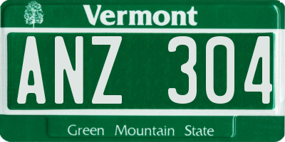 VT license plate ANZ304