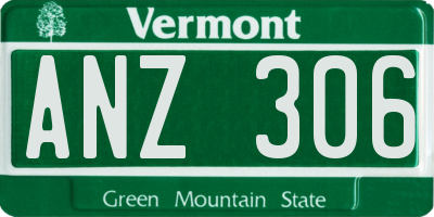 VT license plate ANZ306