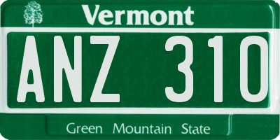VT license plate ANZ310