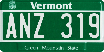 VT license plate ANZ319