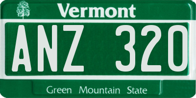 VT license plate ANZ320