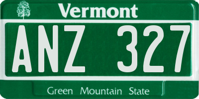 VT license plate ANZ327