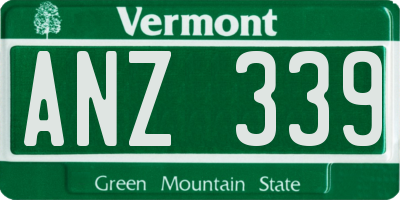 VT license plate ANZ339