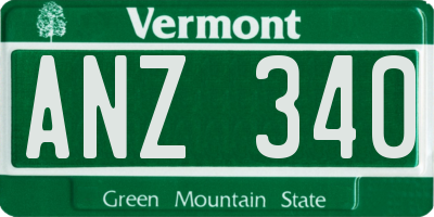 VT license plate ANZ340