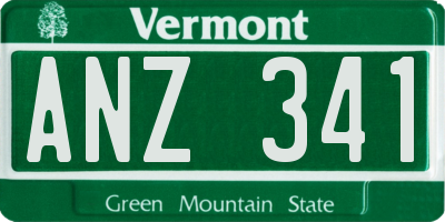 VT license plate ANZ341