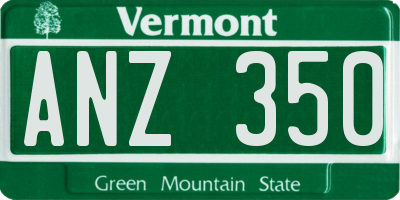 VT license plate ANZ350