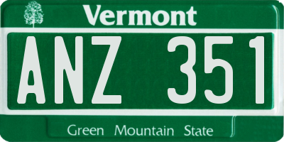 VT license plate ANZ351