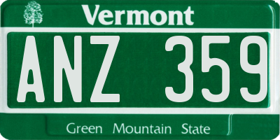VT license plate ANZ359