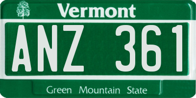 VT license plate ANZ361