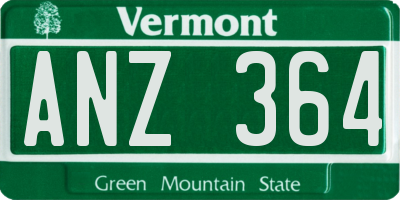 VT license plate ANZ364