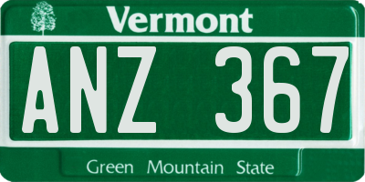 VT license plate ANZ367