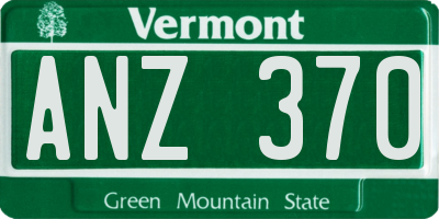 VT license plate ANZ370