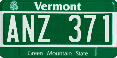 VT license plate ANZ371