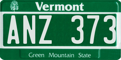 VT license plate ANZ373