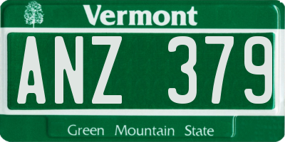 VT license plate ANZ379