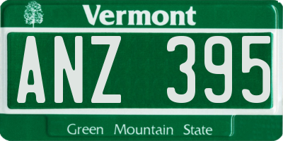 VT license plate ANZ395