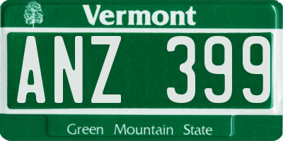 VT license plate ANZ399
