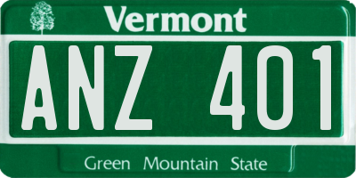VT license plate ANZ401