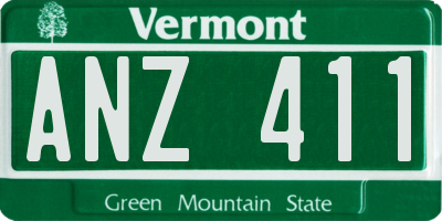 VT license plate ANZ411