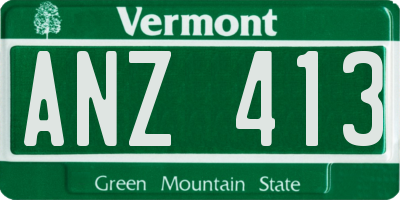 VT license plate ANZ413