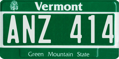 VT license plate ANZ414