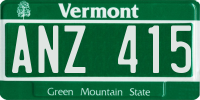 VT license plate ANZ415