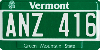 VT license plate ANZ416