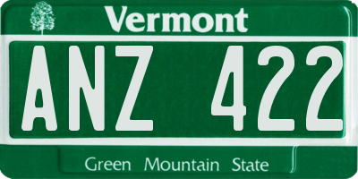 VT license plate ANZ422