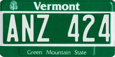 VT license plate ANZ424