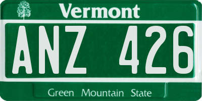 VT license plate ANZ426